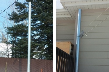 Poteau de corde à linge galvanisé installé à Terrebonne